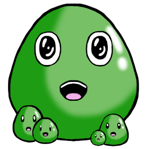 Le slime entouré de ses petits